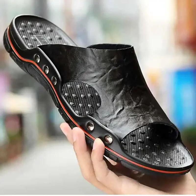 Genuine Leather Slippers Men B - огляд і ціна Flip Flop Leather Men