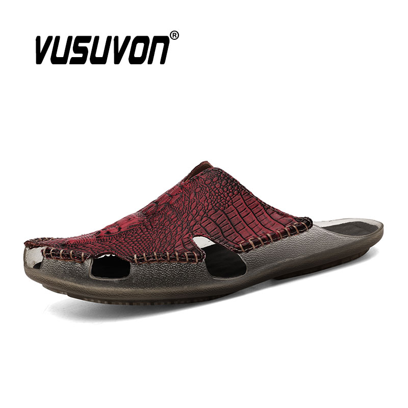 Men Slides Genuine Leather Sli - огляд і ціна Flip Flop Leather Men