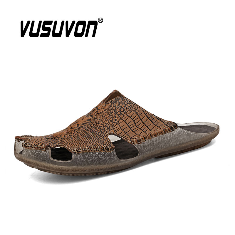 Men Slides Genuine Leather Sli - огляд і ціна Flip Flop Leather Men